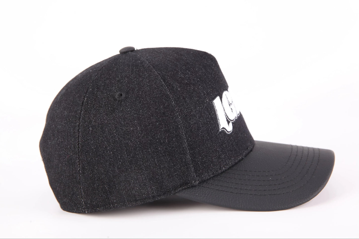 LGND Black Denim Snapback Hat – Leather Visor